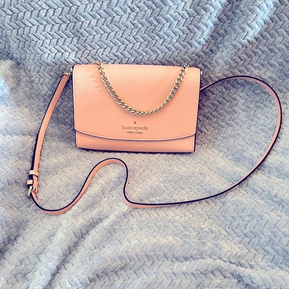 Kate Spade Pink Crossbody Bag with Gold Chain